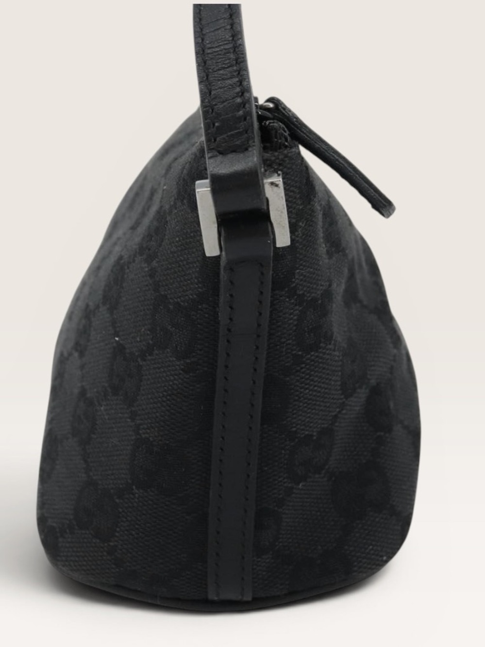 Gucci GG Canvas Boat Pochette Black Mini Shoulder Bag Silver Hardware - Picture 8 of 16